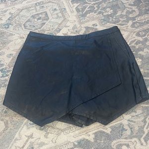 Black faux leather skirt